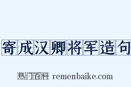 寄成汉卿将军造句是什么意思的图片